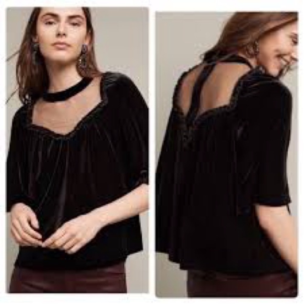 Anthropologie Foxiedox Velvet Women's Top